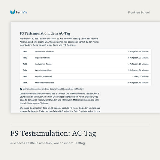 FS Testsimulation AC-Tag: Überblick über alle Teile
