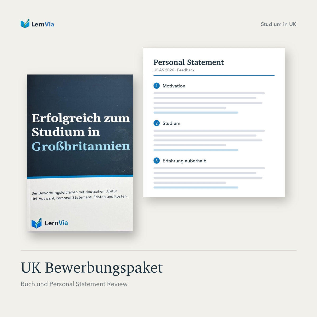 UK Bewerbungspaket: Buch „Erfolgreich zum Studium in Großbritannien“ und Feedback zum Personal Statement