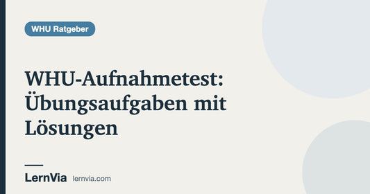 Titelbild: WHU-Aufnahmetest: Übungsaufgaben mit Lösungen
