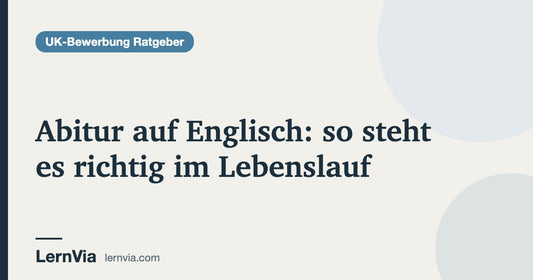Titelbild: Abitur auf Englisch: so steht es richtig im Lebenslauf