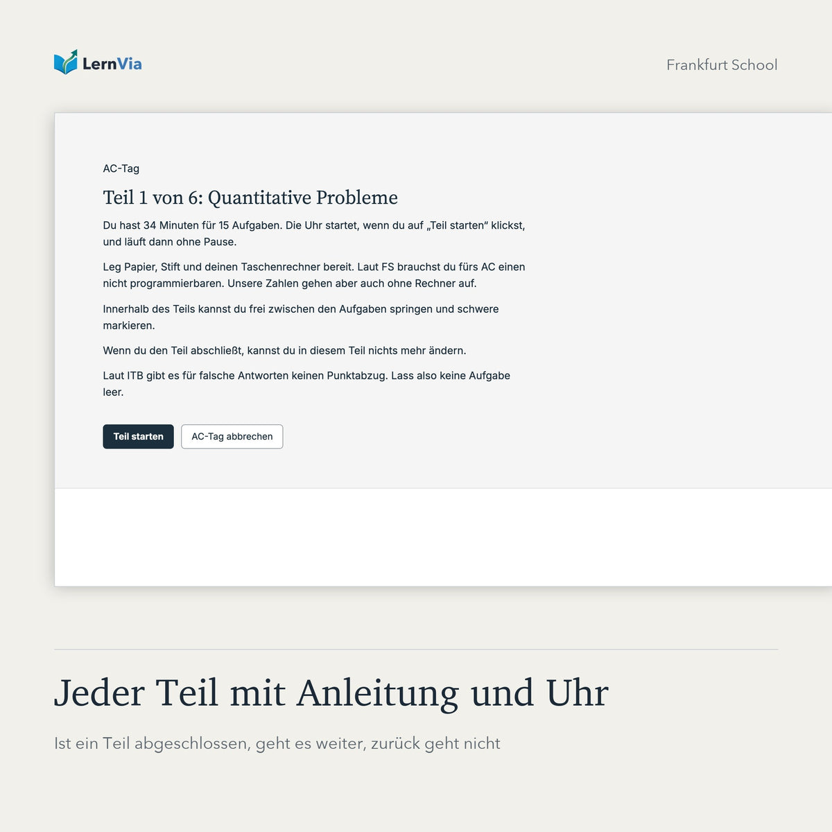 FS Testsimulation AC-Tag: Jeder Teil mit Anleitung und Uhr