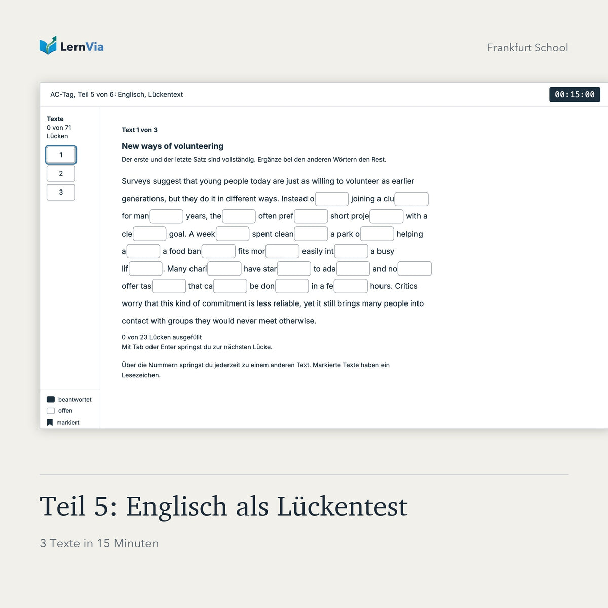 FS Testsimulation AC-Tag: Teil 5: Englisch als Lückentest