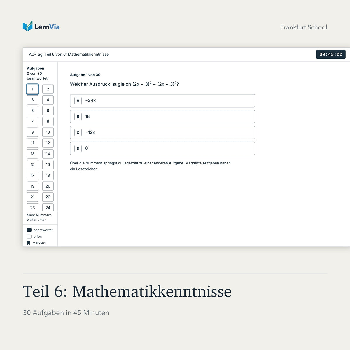 FS Testsimulation AC-Tag: Teil 6: Mathematikkenntnisse
