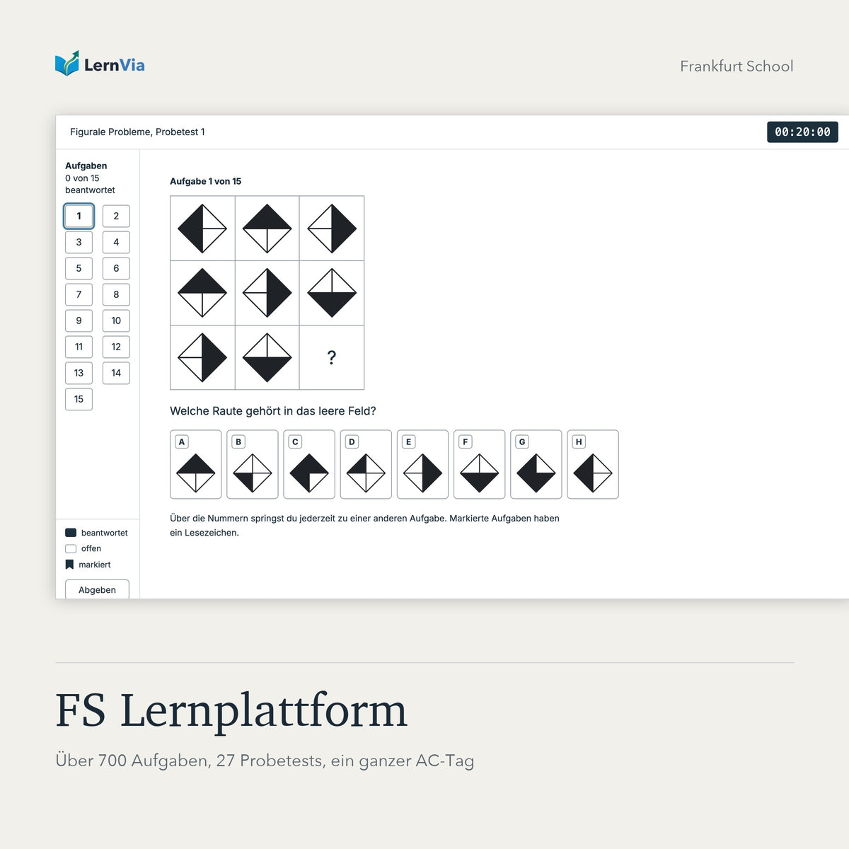 Produktbild FS Lernplattform mit einer Figurenaufgabe im Probetest