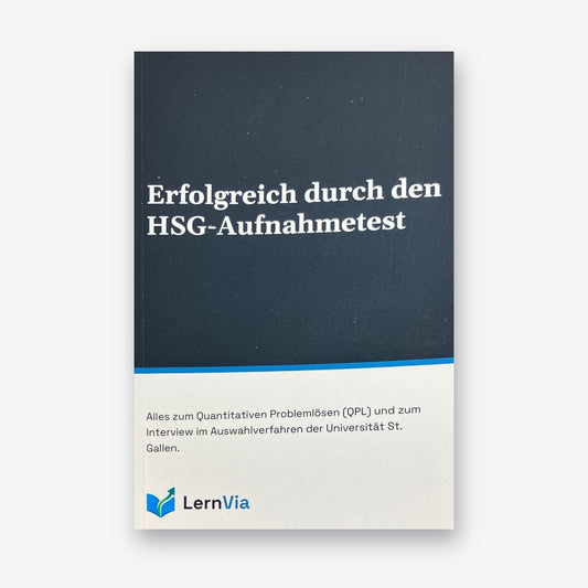 Buchcover „Erfolgreich durch den HSG-Aufnahmetest“ von LernVia