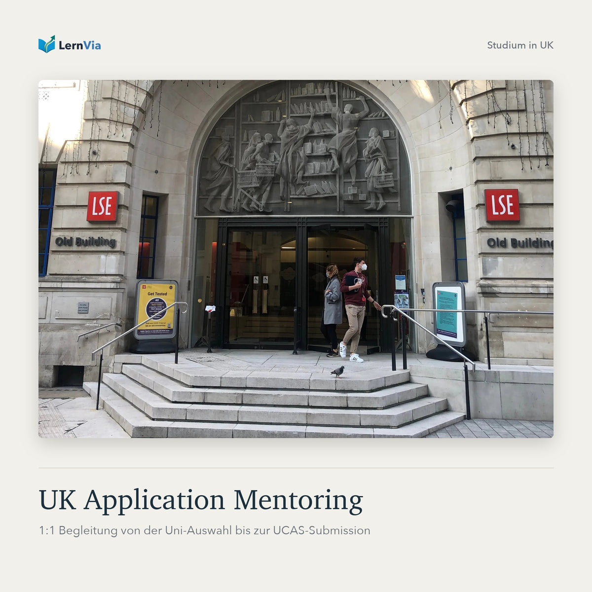 Produktbild UK Application Mentoring mit Eingang des LSE Old Building in London