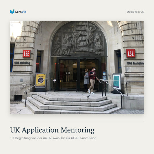 Produktbild UK Application Mentoring mit Eingang des LSE Old Building in London